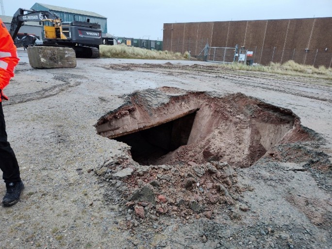 Hul ved den nye kaj 109