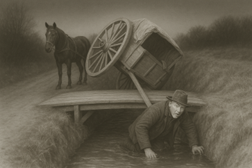 Bondekonger kører i grøften